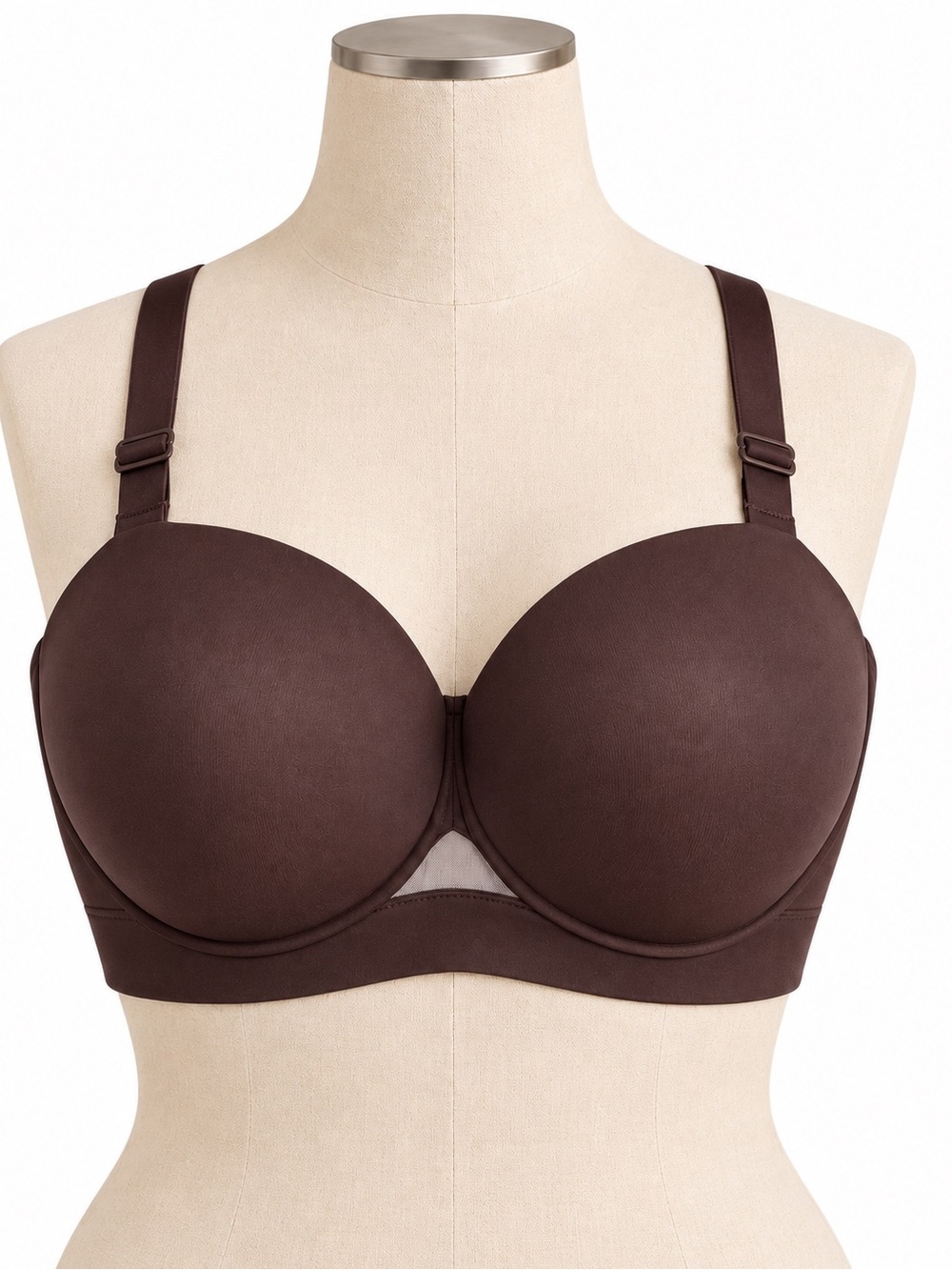 Cacique Comfort Bliss Multi-Way Strapless Bra Chocolate Brown 42DD NWT